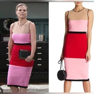 LIKE NEW DVF Colorblock Knit Midi Dress